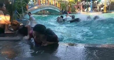 PHILIPPINEN VIDEO - Auswirkungen eines Erdbebens in einem Schwimmbecken